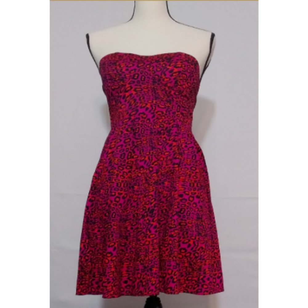 Multicolored Cheetah Print Dress + S
